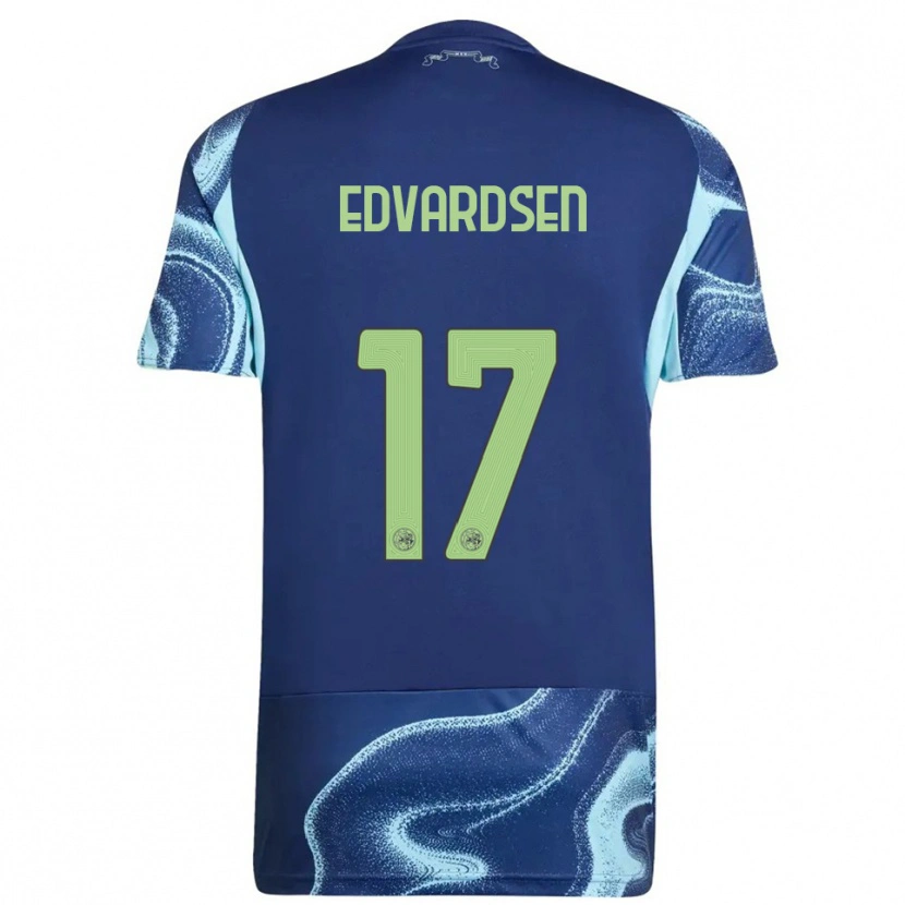 Danxen Herren Oliver Edvardsen #17 Marine Himmelblau Auswärtstrikot Trikot 2025/26 T-Shirt