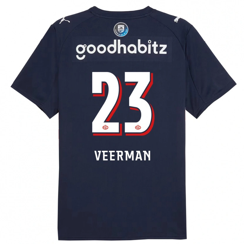Danxen Herren Joey Veerman #23 Marine Weiß Auswärtstrikot Trikot 2025/26 T-Shirt