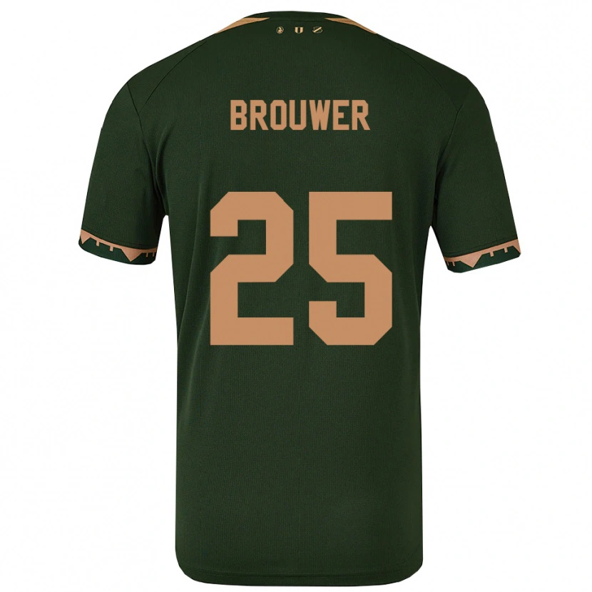 Danxen Herren Michael Brouwer #25 Grün Gold Auswärtstrikot Trikot 2025/26 T-Shirt