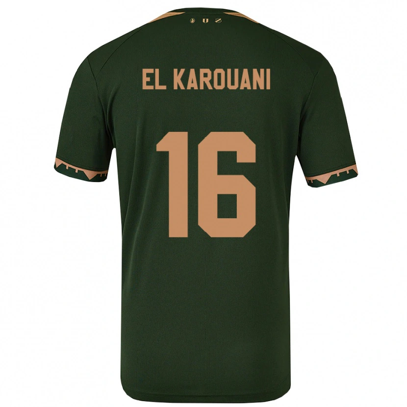 Danxen Herren Souffian El Karouani #16 Grün Gold Auswärtstrikot Trikot 2025/26 T-Shirt