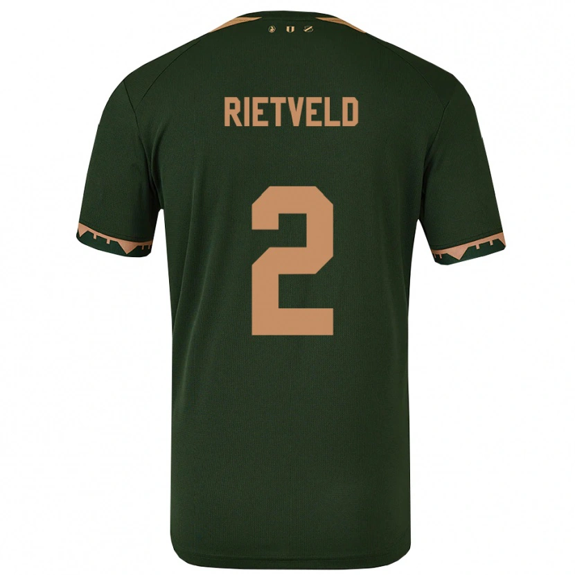 Danxen Herren Levi Rietveld #2 Grün Gold Auswärtstrikot Trikot 2025/26 T-Shirt