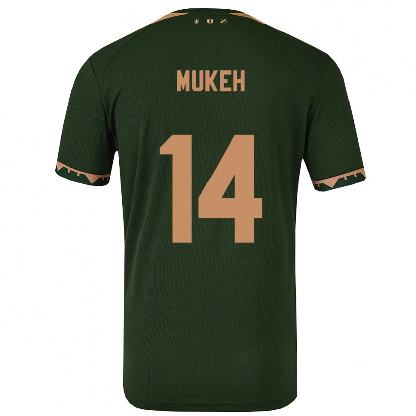 Danxen Herren Joshua Mukeh #14 Grün Gold Auswärtstrikot Trikot 2025/26 T-Shirt
