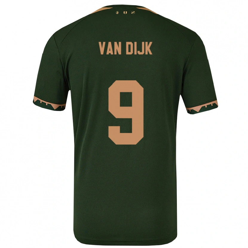 Danxen Herren Bright Van Dijk #9 Grün Gold Auswärtstrikot Trikot 2025/26 T-Shirt