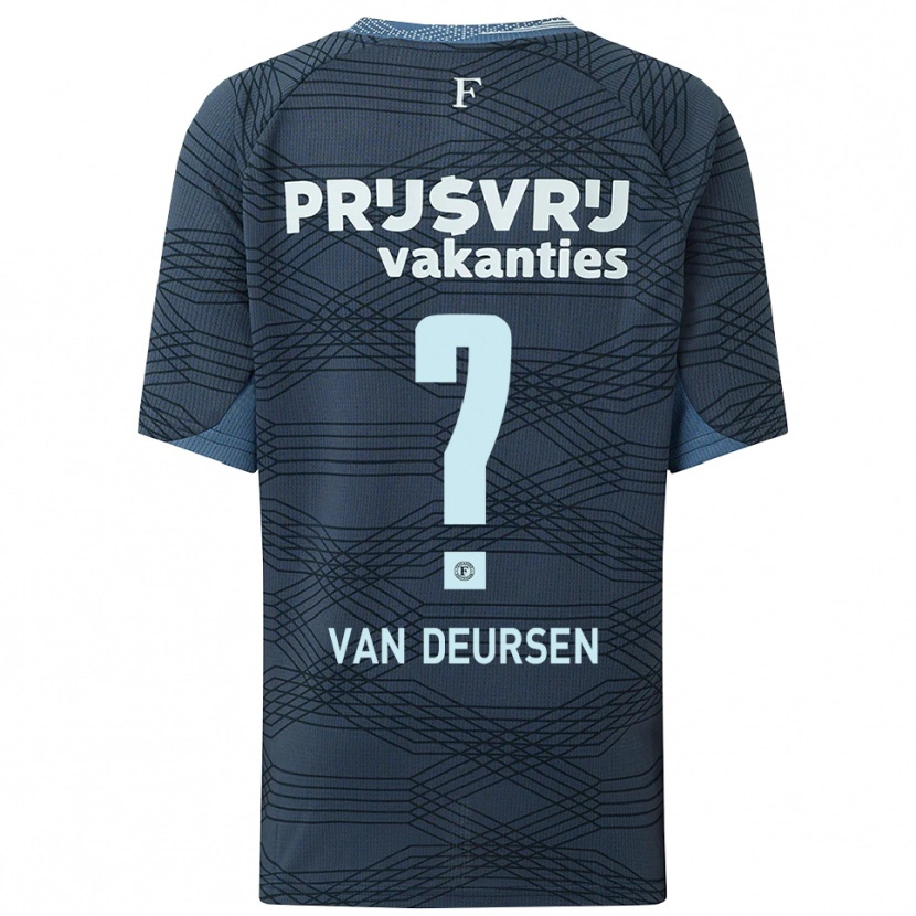 Danxen Herren Eva Van Deursen #0 Schwarz Grau Auswärtstrikot Trikot 2025/26 T-Shirt