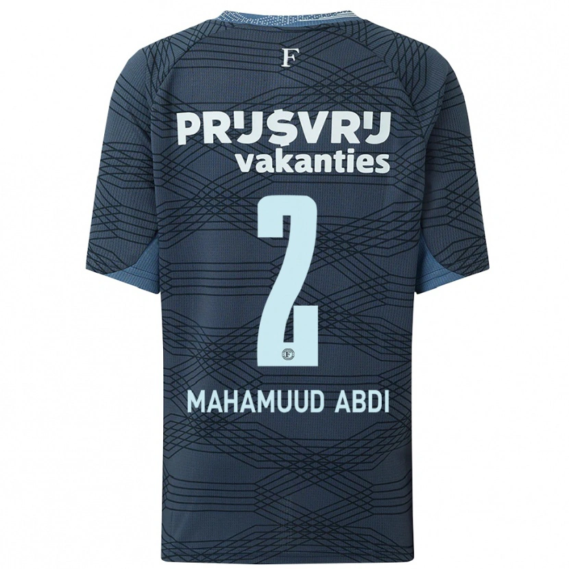 Danxen Herren Nuuradiin Mahamuud Abdi #2 Schwarz Grau Auswärtstrikot Trikot 2025/26 T-Shirt