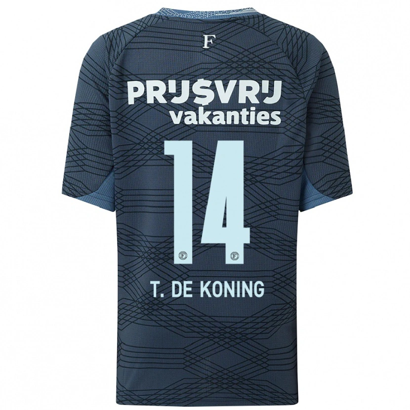 Danxen Herren Tim De Koning #14 Schwarz Grau Auswärtstrikot Trikot 2025/26 T-Shirt