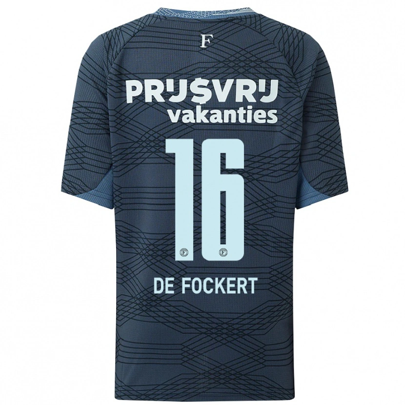 Danxen Herren Maarten De Fockert #16 Schwarz Grau Auswärtstrikot Trikot 2025/26 T-Shirt