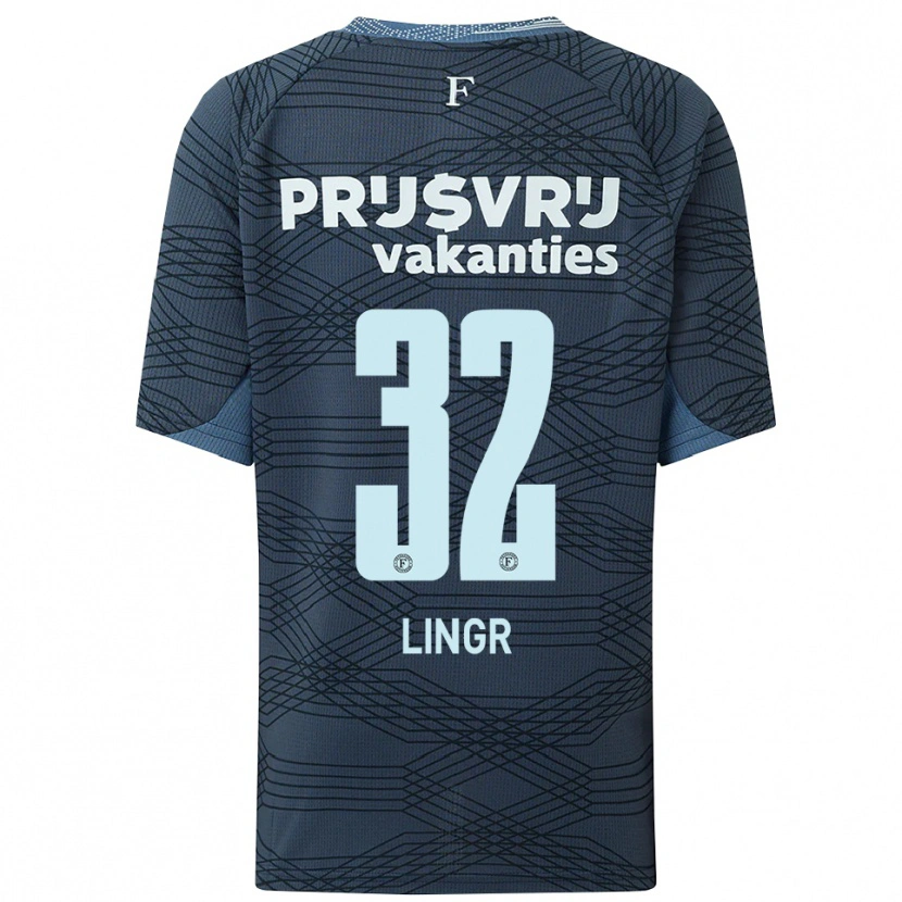 Danxen Herren Ondrej Lingr #32 Schwarz Grau Auswärtstrikot Trikot 2025/26 T-Shirt