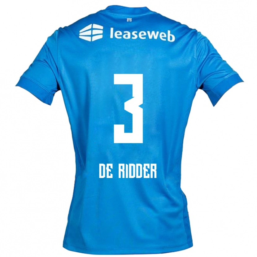 Danxen Herren Djoeke De Ridder #3 Blau Weiß Auswärtstrikot Trikot 2025/26 T-Shirt