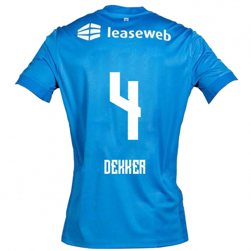 Danxen Herren Maxim Dekker #4 Blau Weiß Auswärtstrikot Trikot 2025/26 T-Shirt