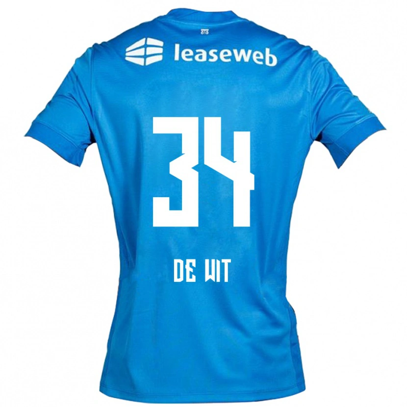 Danxen Herren Mees De Wit #34 Blau Weiß Auswärtstrikot Trikot 2025/26 T-Shirt