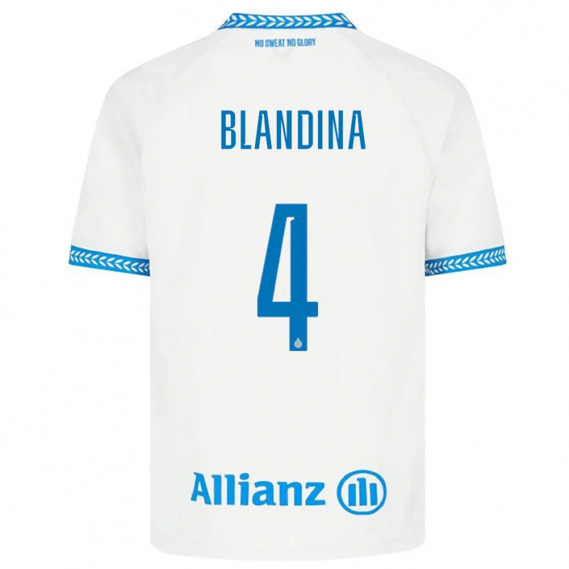 Danxen Herren Noham Blandina #4 Blau Weiß Auswärtstrikot Trikot 2025/26 T-Shirt
