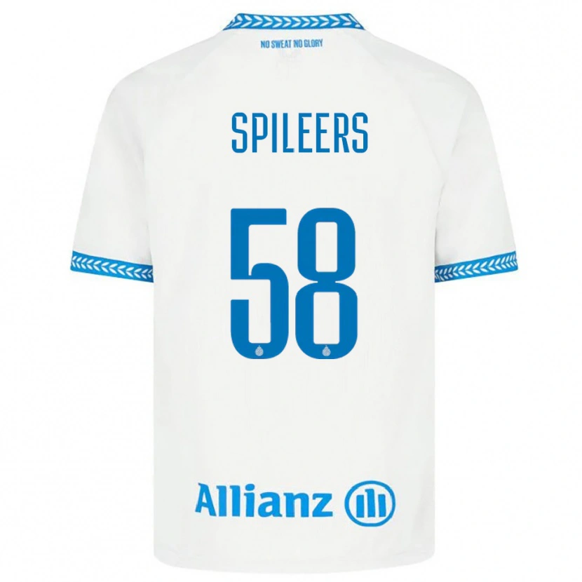 Danxen Herren Jorne Spileers #58 Blau Weiß Auswärtstrikot Trikot 2025/26 T-Shirt