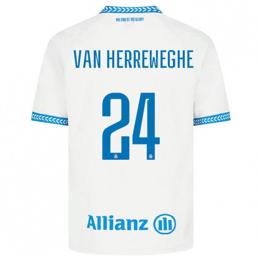 Danxen Herren Febe Van Herreweghe #24 Blau Weiß Auswärtstrikot Trikot 2025/26 T-Shirt