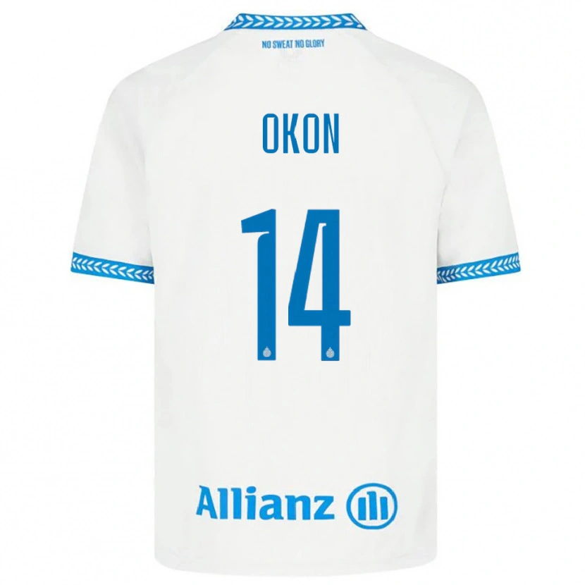 Danxen Herren Gianluca Okon #14 Blau Weiß Auswärtstrikot Trikot 2025/26 T-Shirt