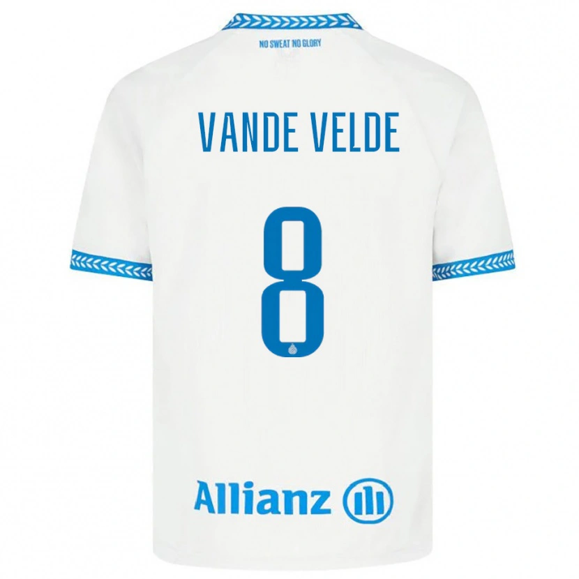 Danxen Herren Chloé Vande Velde #8 Blau Weiß Auswärtstrikot Trikot 2025/26 T-Shirt