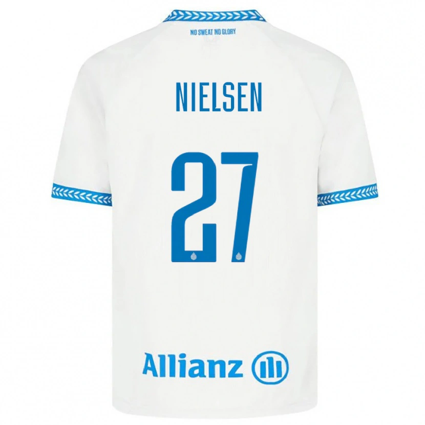 Danxen Herren Casper Nielsen #27 Blau Weiß Auswärtstrikot Trikot 2025/26 T-Shirt