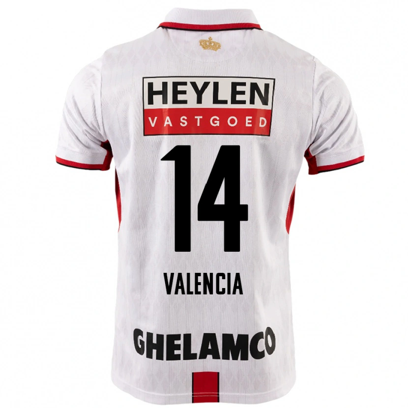 Danxen Herren Anthony Valencia #14 Weiß Rot Auswärtstrikot Trikot 2025/26 T-Shirt
