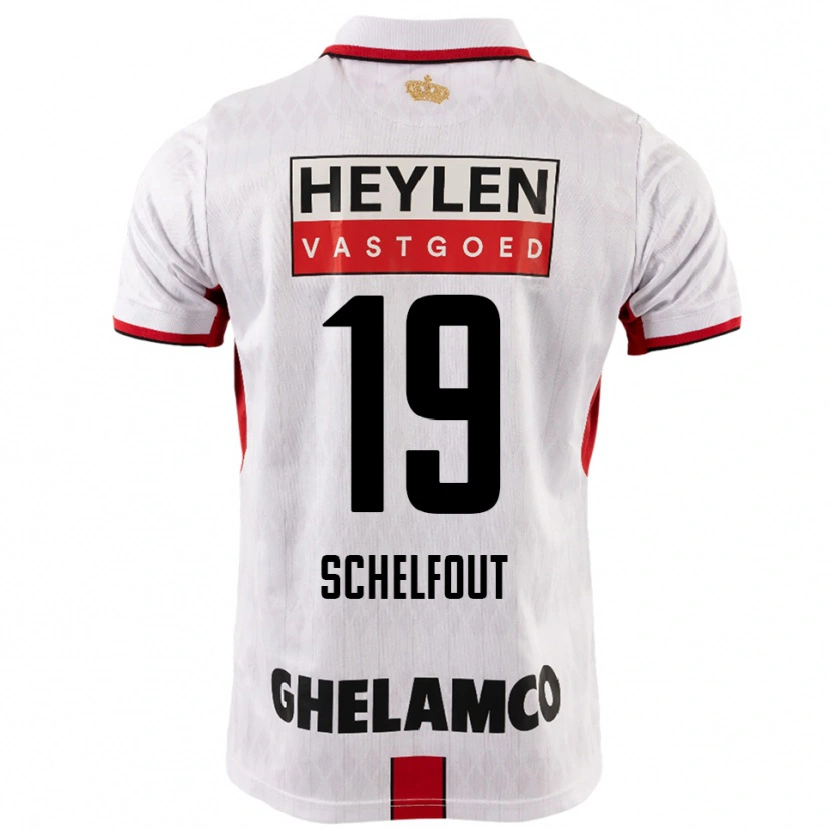 Danxen Herren Luca Schelfout #19 Weiß Rot Auswärtstrikot Trikot 2025/26 T-Shirt