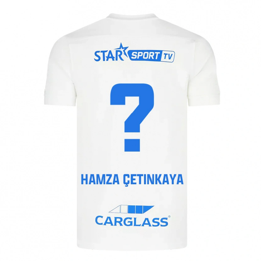 Danxen Herren Ayaz Hamza Çetinkaya #0 Weiß Blau Auswärtstrikot Trikot 2025/26 T-Shirt