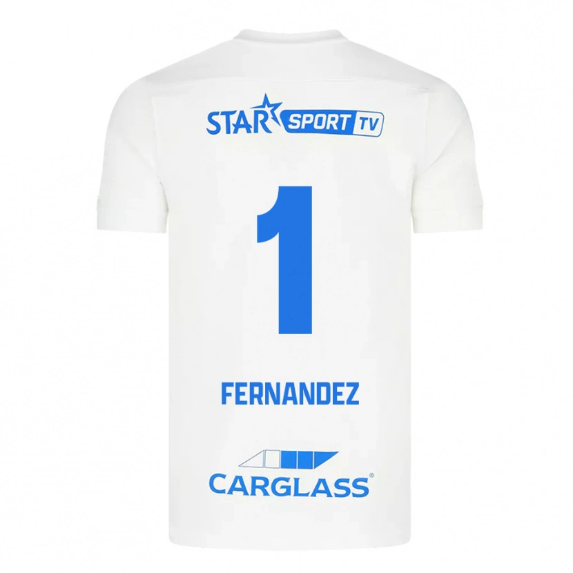 Danxen Herren Elias Gonzalez Fernandez #1 Weiß Blau Auswärtstrikot Trikot 2025/26 T-Shirt