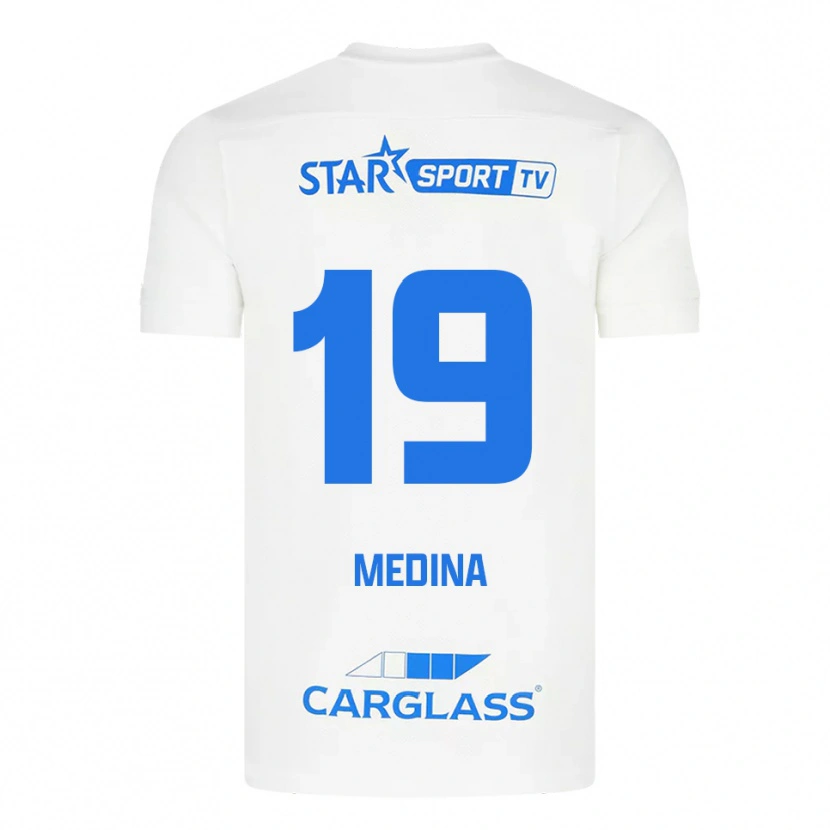 Danxen Herren Yaimar Medina #19 Weiß Blau Auswärtstrikot Trikot 2025/26 T-Shirt