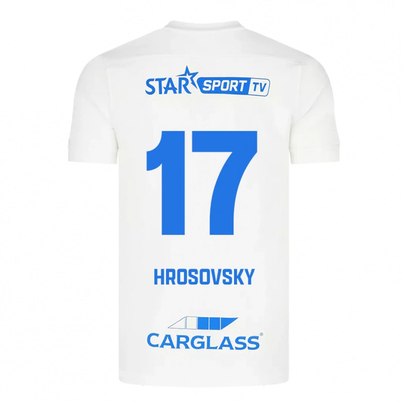 Danxen Herren Patrik Hrosovsky #17 Weiß Blau Auswärtstrikot Trikot 2025/26 T-Shirt