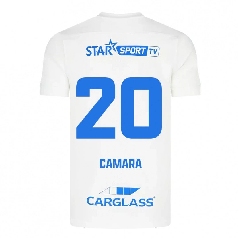 Danxen Herren Ali Camara #20 Weiß Blau Auswärtstrikot Trikot 2025/26 T-Shirt