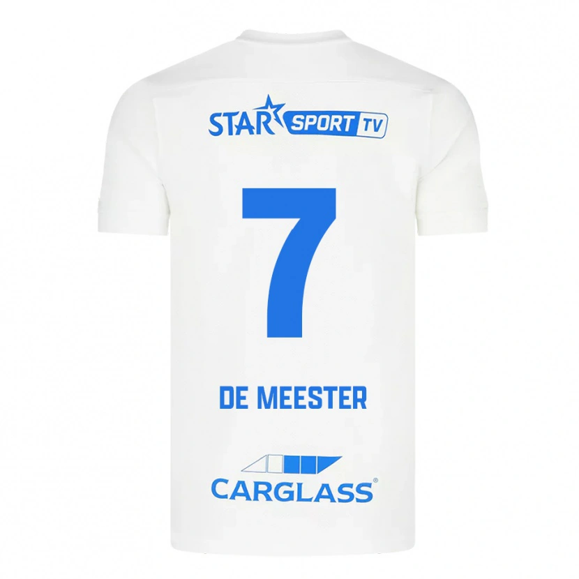 Danxen Herren Thirsa De Meester #7 Weiß Blau Auswärtstrikot Trikot 2025/26 T-Shirt