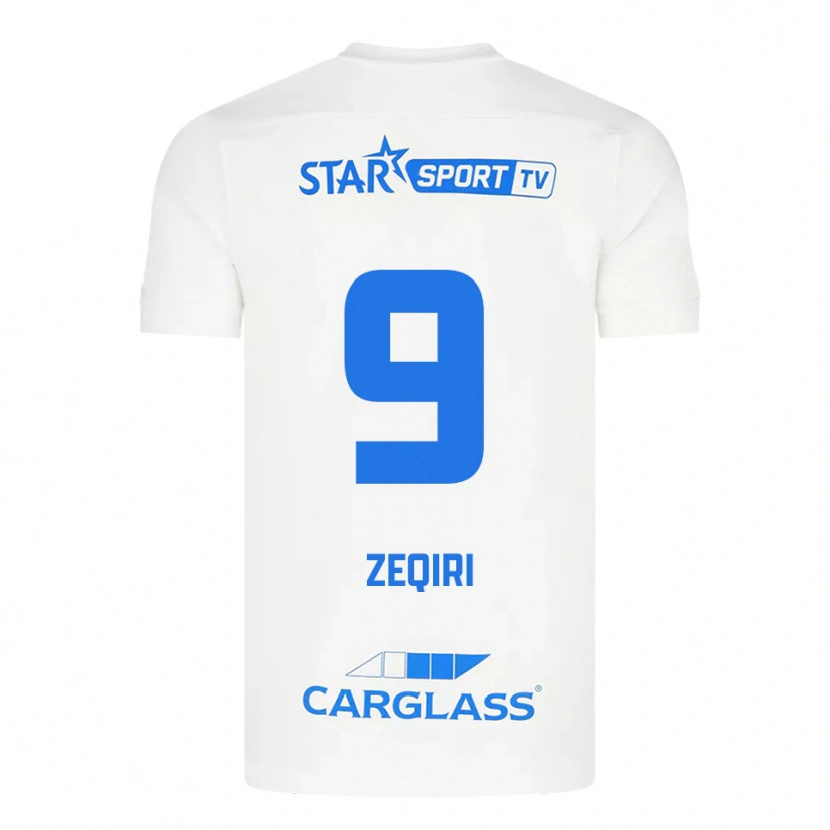 Danxen Herren Andi Zeqiri #9 Weiß Blau Auswärtstrikot Trikot 2025/26 T-Shirt