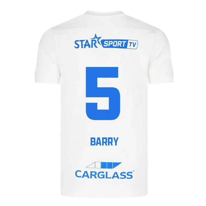 Danxen Herren Alpha Barry #5 Weiß Blau Auswärtstrikot Trikot 2025/26 T-Shirt