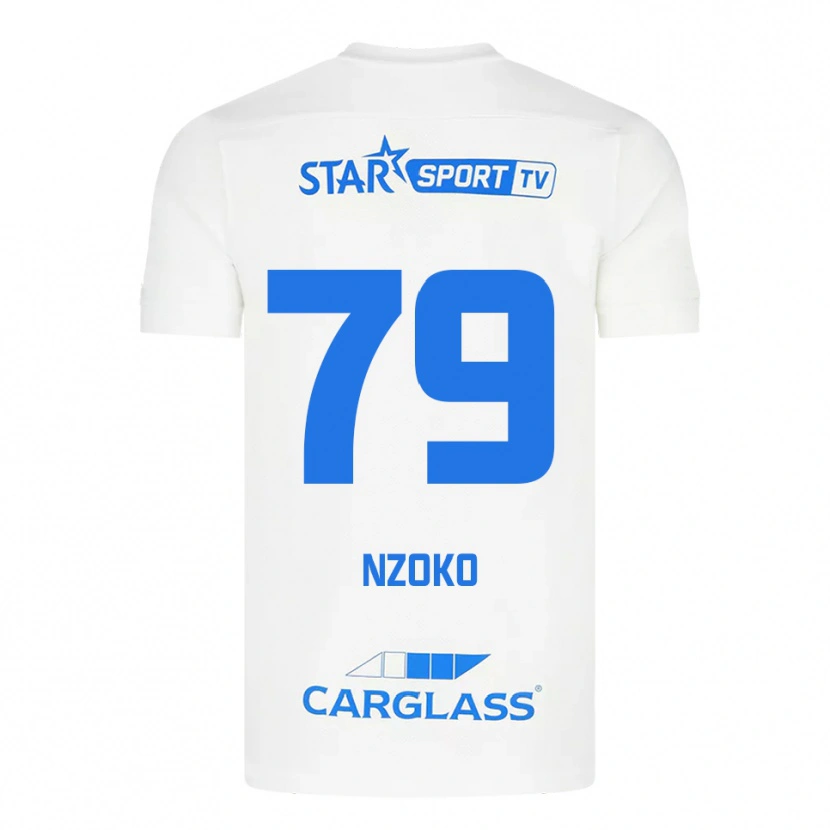 Danxen Herren Djoully Nzoko #79 Weiß Blau Auswärtstrikot Trikot 2025/26 T-Shirt