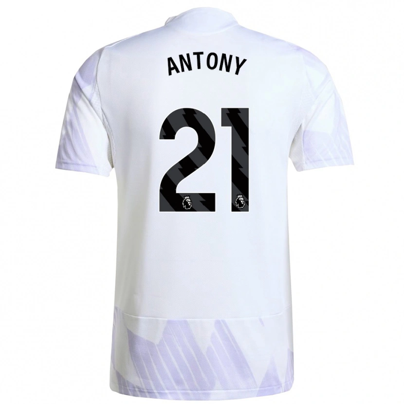 Danxen Herren Antony #21 Weiß Lila Lila Auswärtstrikot Trikot 2025/26 T-Shirt