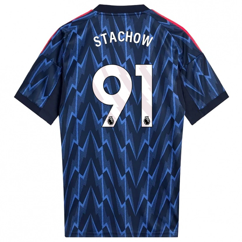 Danxen Herren Patrick Stachow #91 Marine Rot Auswärtstrikot Trikot 2025/26 T-Shirt