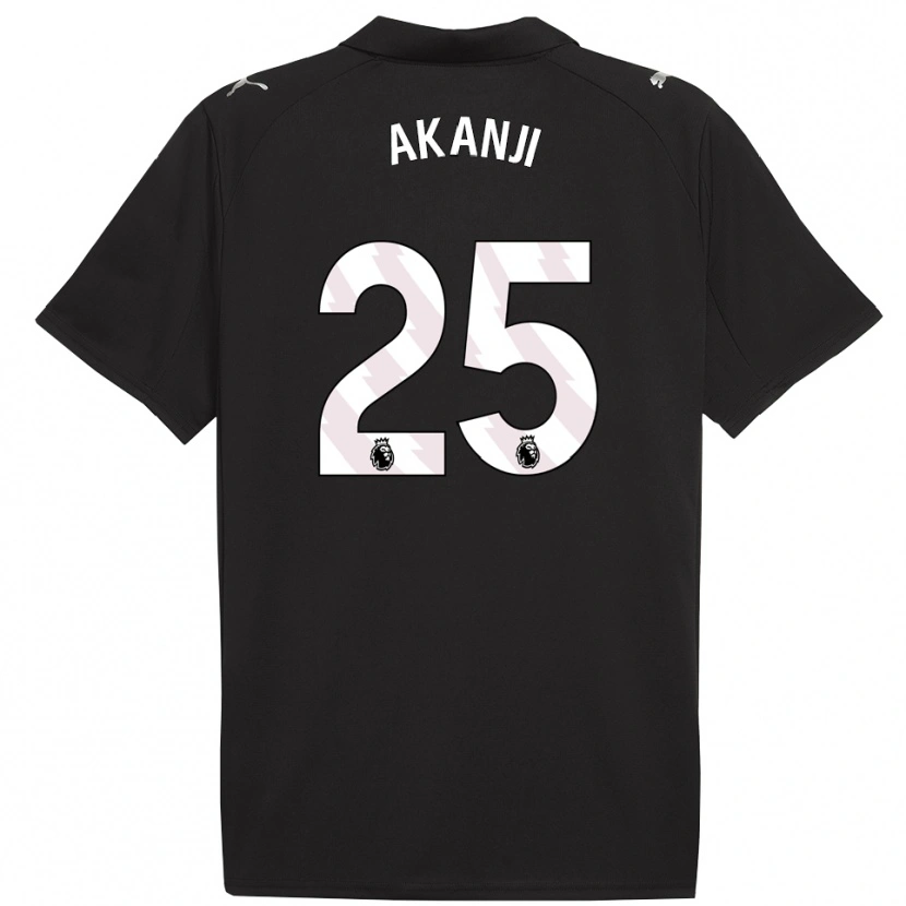 Danxen Herren Manuel Akanji #25 Schwarz Weiß Auswärtstrikot Trikot 2025/26 T-Shirt