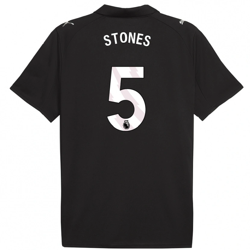 Danxen Herren John Stones #5 Schwarz Weiß Auswärtstrikot Trikot 2025/26 T-Shirt