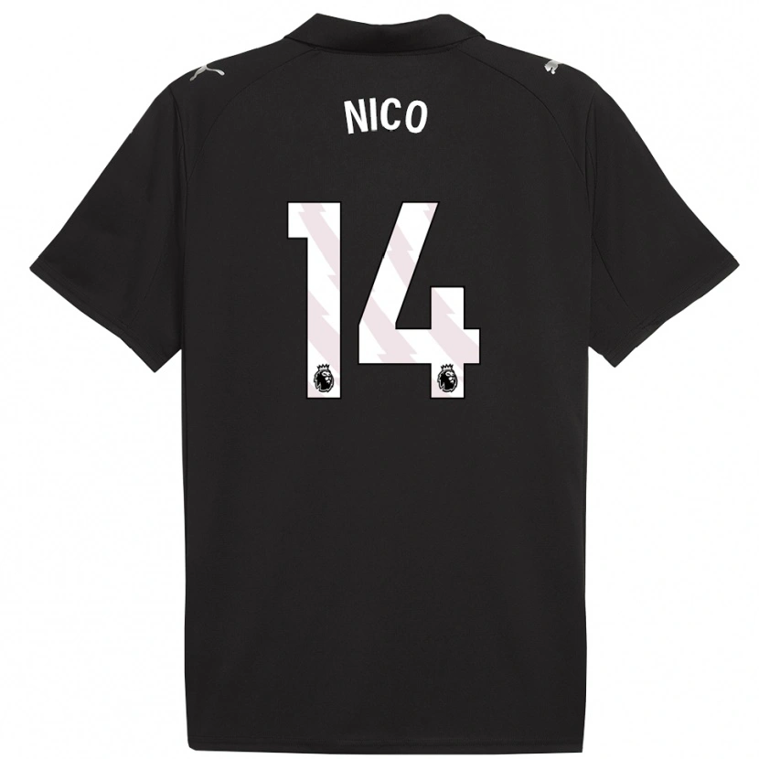 Danxen Herren Nico González #14 Schwarz Weiß Auswärtstrikot Trikot 2025/26 T-Shirt