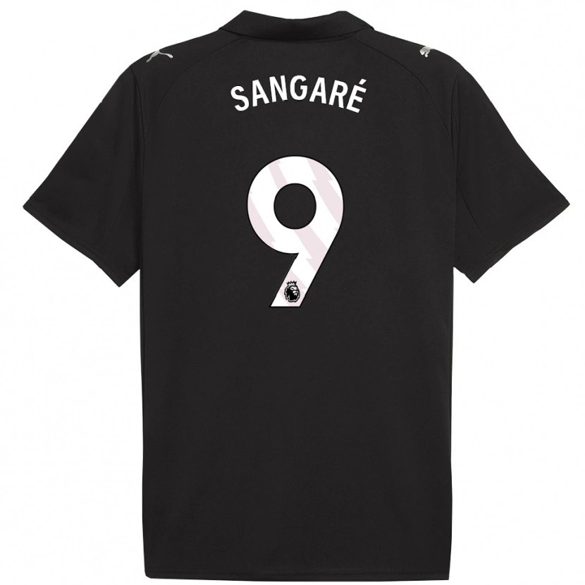 Danxen Herren Mahamadou Sangaré #9 Schwarz Weiß Auswärtstrikot Trikot 2025/26 T-Shirt