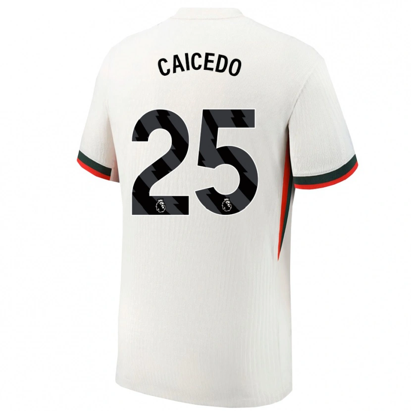 Danxen Herren Moisés Caicedo #25 Weiß Grün Auswärtstrikot Trikot 2025/26 T-Shirt