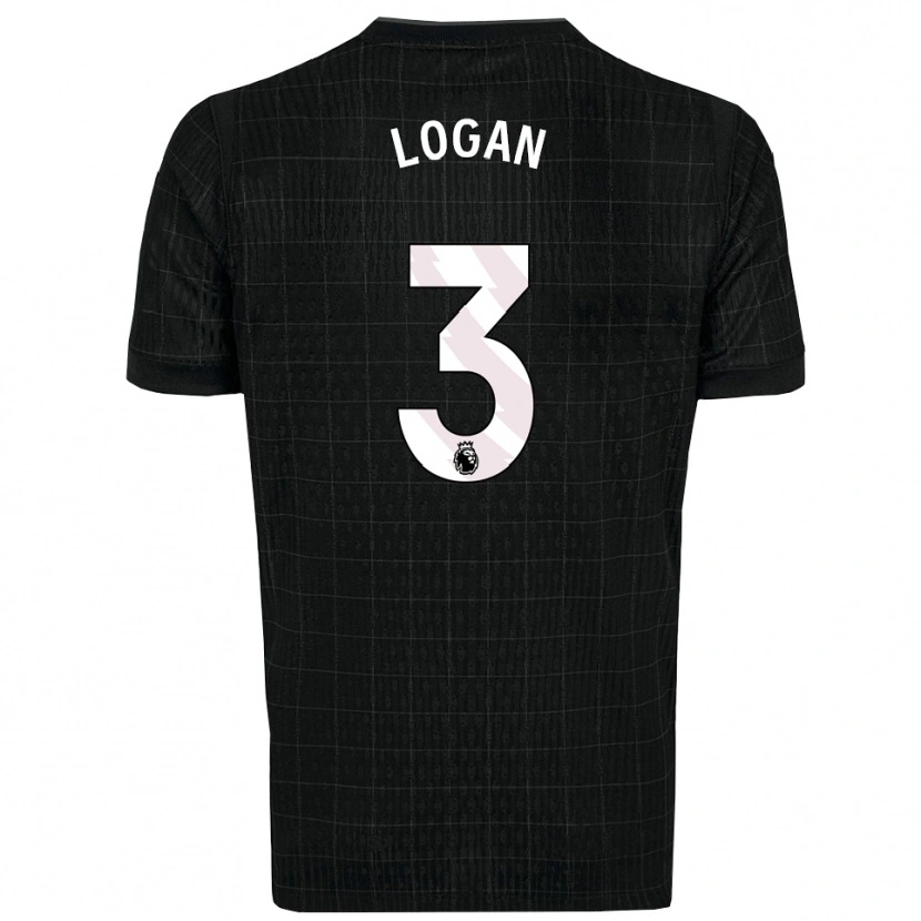 Danxen Herren Calum Logan #3 Schwarz Grau Auswärtstrikot Trikot 2025/26 T-Shirt
