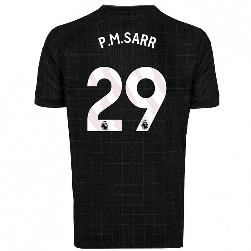 Danxen Herren Pape Matar Sarr #29 Schwarz Grau Auswärtstrikot Trikot 2025/26 T-Shirt