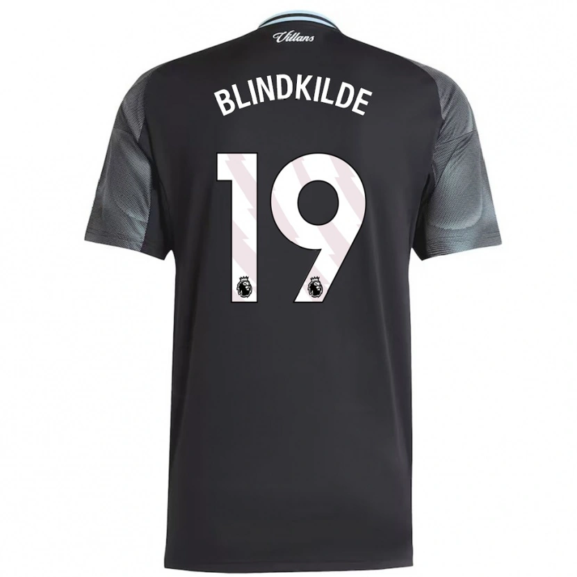 Danxen Herren Laura Blindkilde #19 Schwarz Himmelblau Auswärtstrikot Trikot 2025/26 T-Shirt