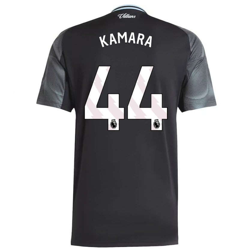 Danxen Herren Boubacar Kamara #44 Schwarz Himmelblau Auswärtstrikot Trikot 2025/26 T-Shirt