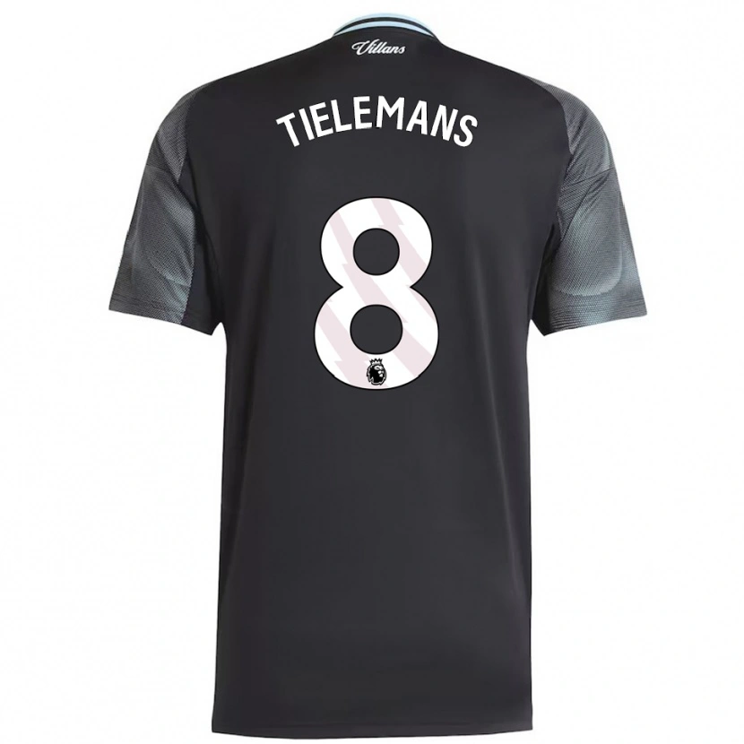Danxen Herren Youri Tielemans #8 Schwarz Himmelblau Auswärtstrikot Trikot 2025/26 T-Shirt