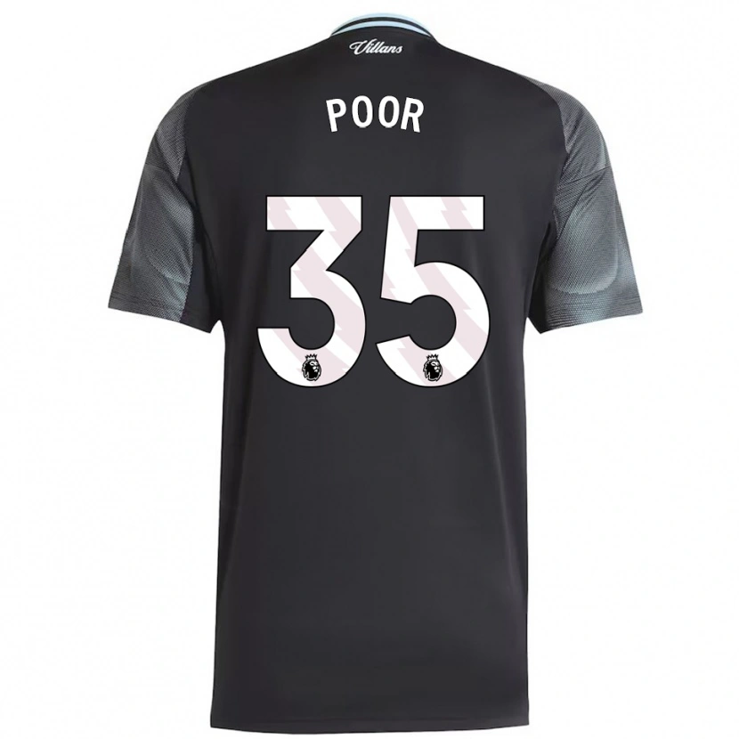 Danxen Herren Sophia Poor #35 Schwarz Himmelblau Auswärtstrikot Trikot 2025/26 T-Shirt