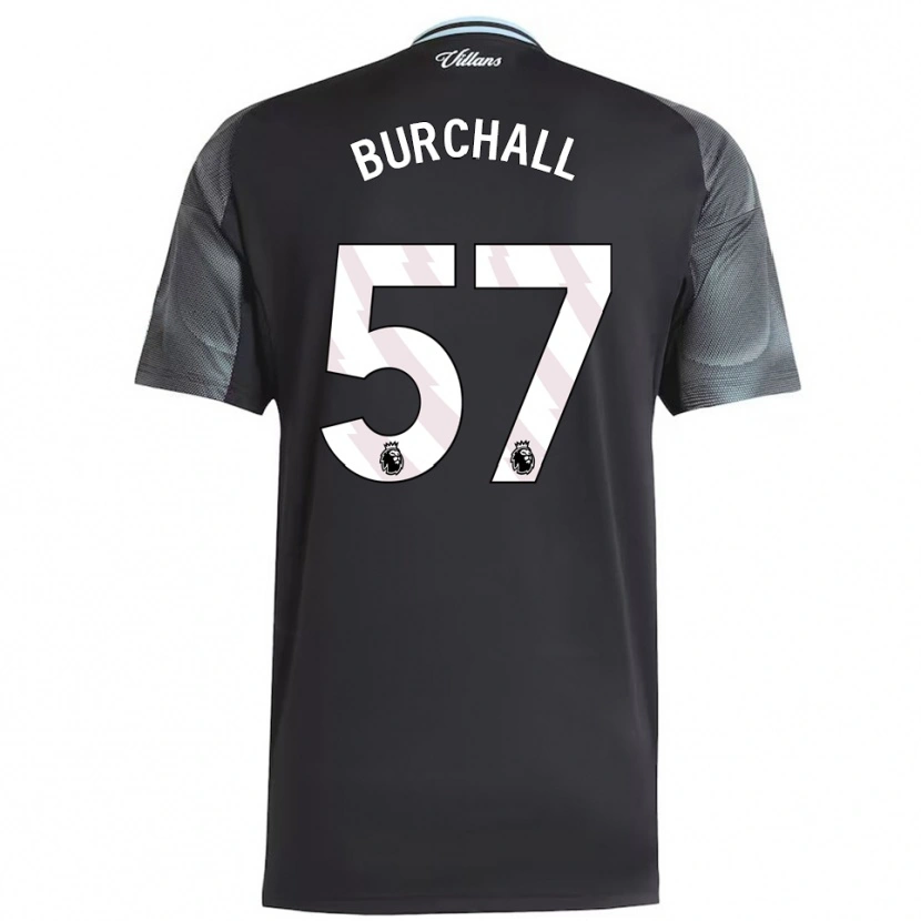 Danxen Herren Ajani Burchall #57 Schwarz Himmelblau Auswärtstrikot Trikot 2025/26 T-Shirt
