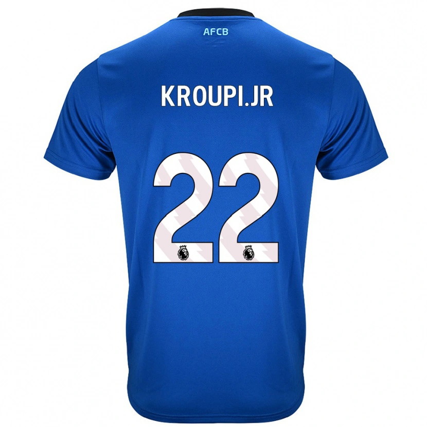 Danxen Herren Eli Junior Kroupi #22 Blau Schwarz Auswärtstrikot Trikot 2025/26 T-Shirt