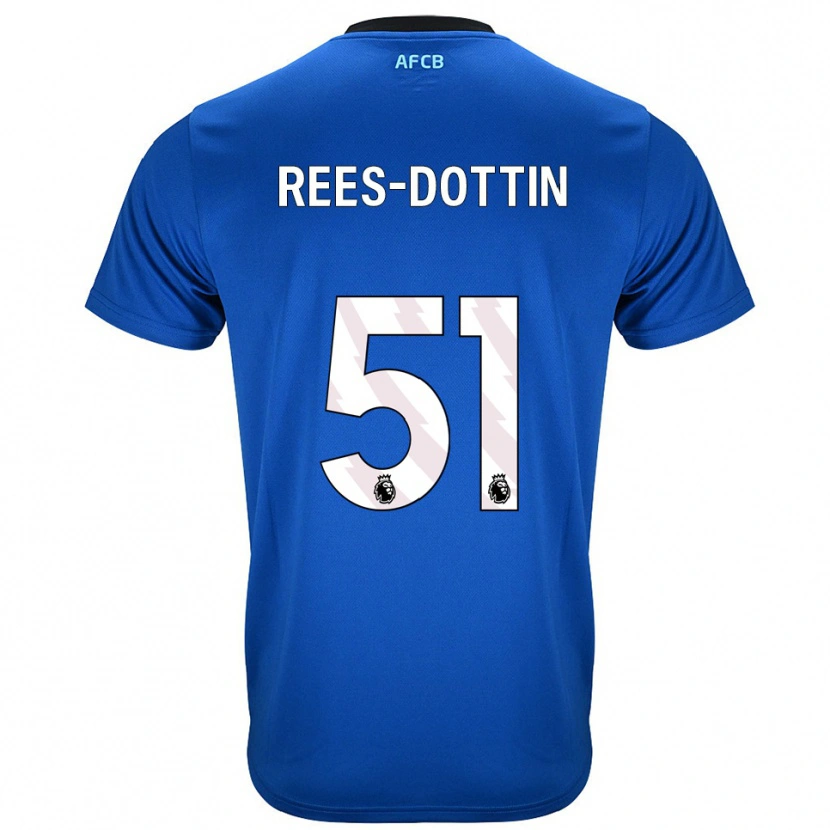 Danxen Herren Remy Rees-Dottin #51 Blau Schwarz Auswärtstrikot Trikot 2025/26 T-Shirt