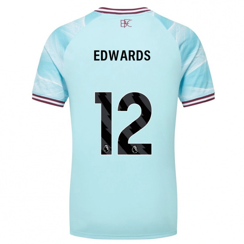 Danxen Herren Connor Edwards #12 Himmelblau Burgunderrot Auswärtstrikot Trikot 2025/26 T-Shirt