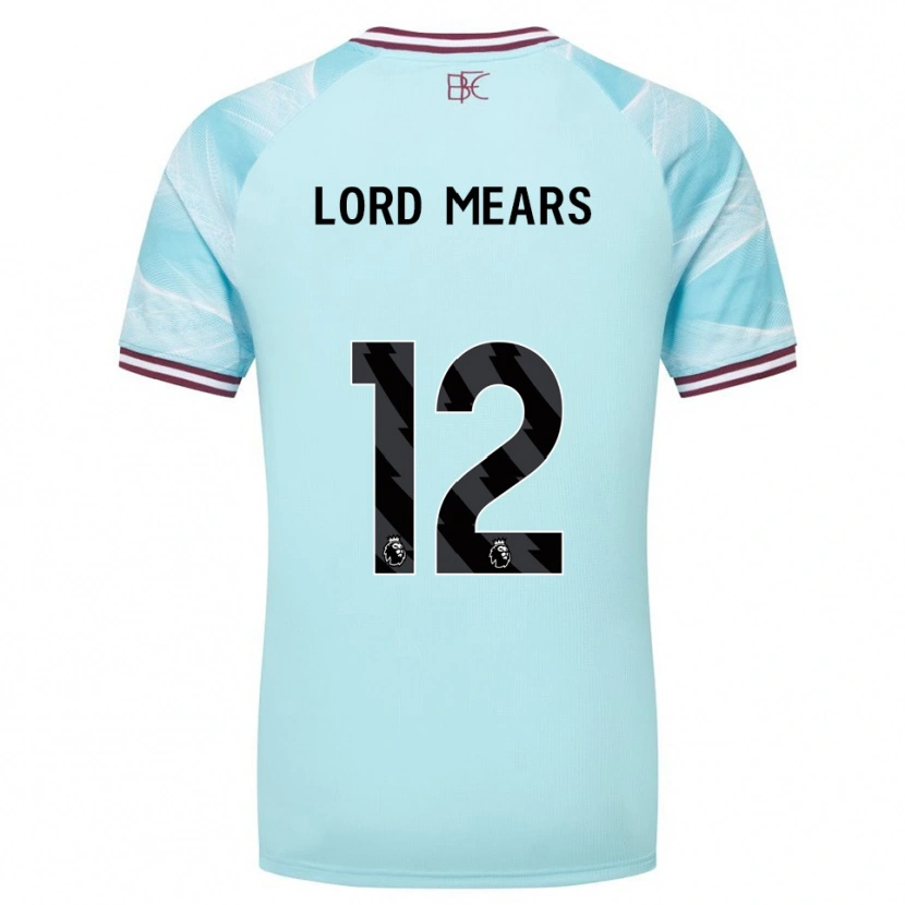 Danxen Herren Rhema Lord-Mears #12 Himmelblau Burgunderrot Auswärtstrikot Trikot 2025/26 T-Shirt